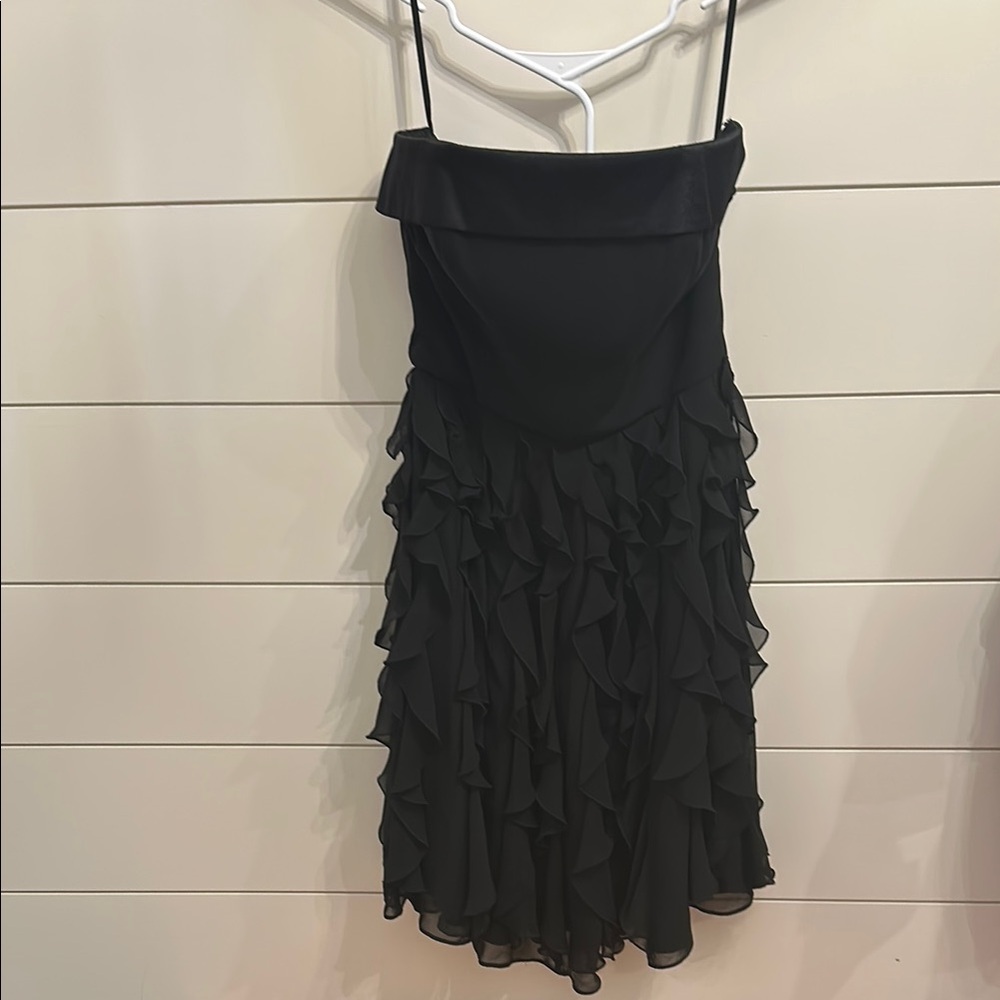 WHBM sleeveless Black Ruffled Dress
